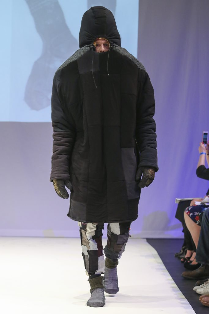 Giant jersey hoody at Brighton Fashion Week