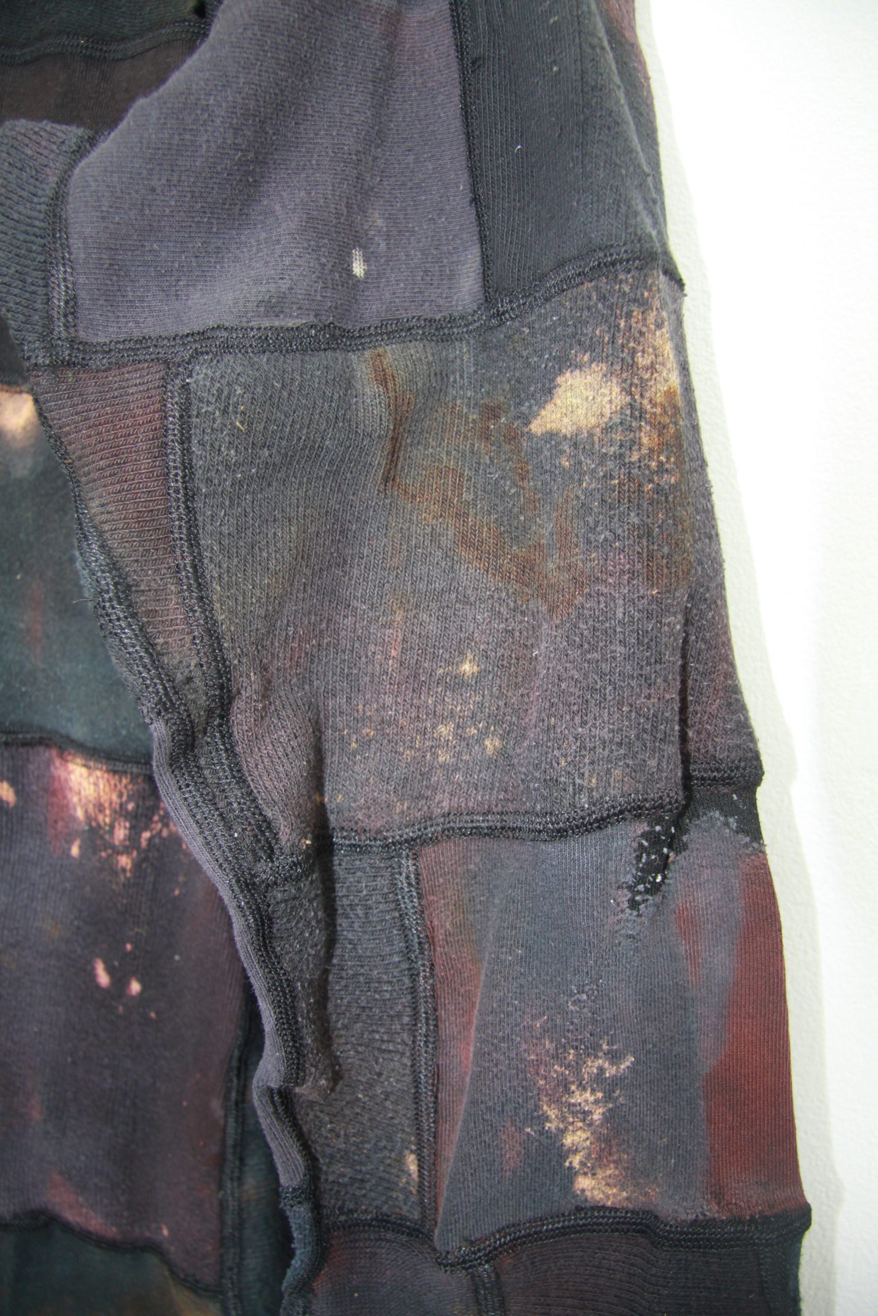 Close up of the sleeve on Tracey Dockree's upcycled "Rust" jumper