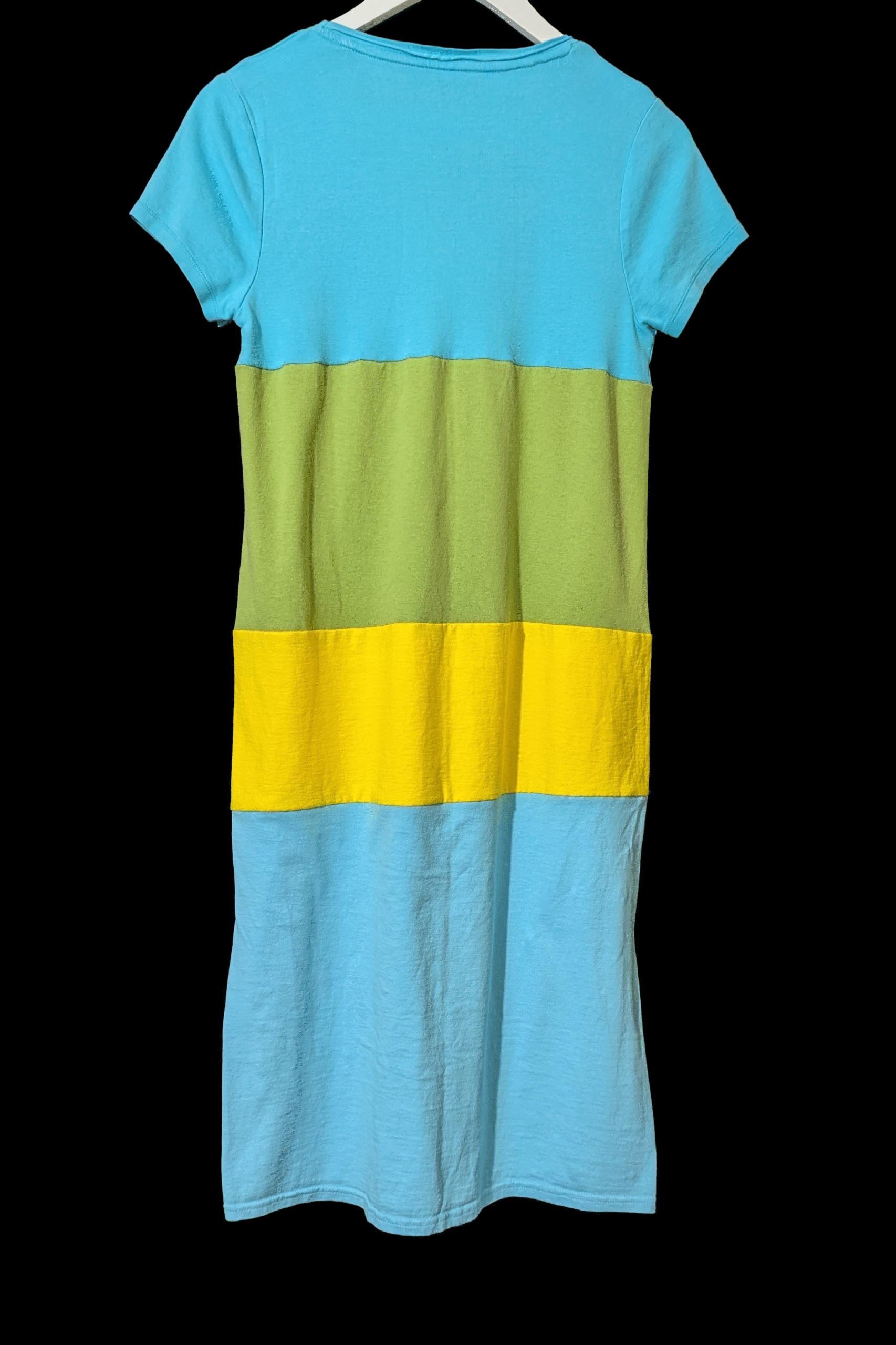 Back of abstract block t-shirt dress